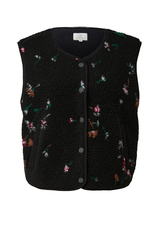 QS Funktionsweste Indoor-Weste Flauschige Teddyweste mit All-over-Print Bild 2