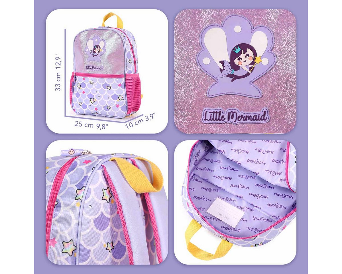 MILK&MOO Rucksack Milk&Moo Kinder Rucksack – Glitzernde Meerjungfrau, leicht & kindgerec Bild 3