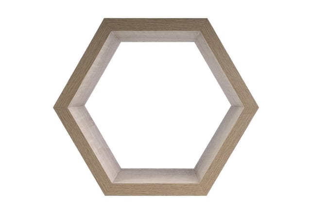 Domax Wandregal Wand‑Regal Sechseck Eiche dekoratives Wandboard in sechseckiger Form