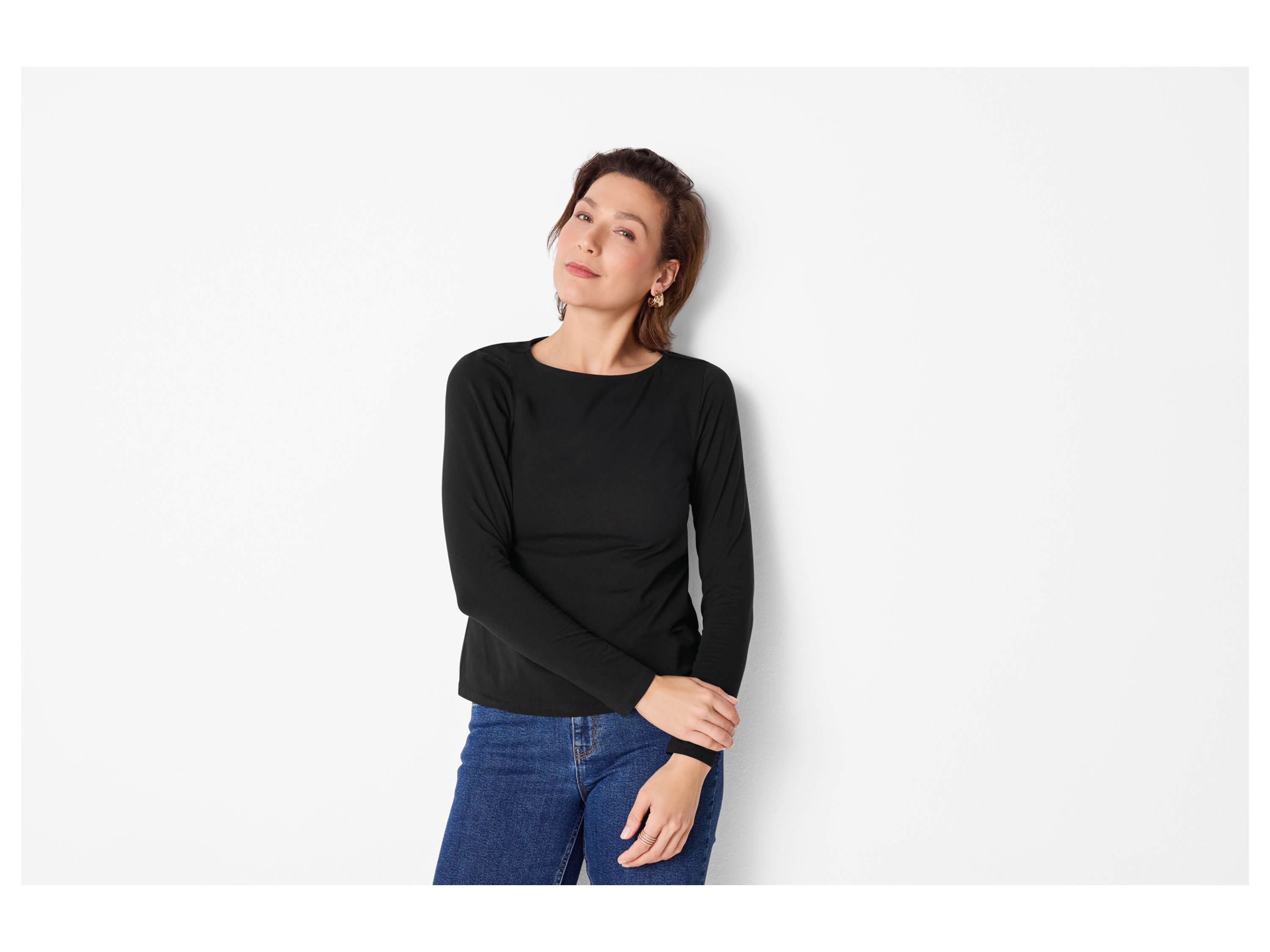 ESMARA® Damen Langarmshirt 2 Stück (Streifen/navy, XS(32/34)) Bild 2