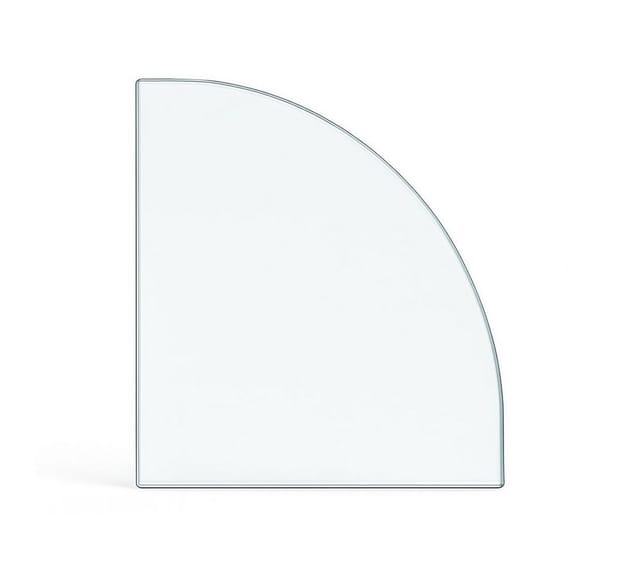 Feuercampus Bodenschutzplatte Funkenschutzplatte Glas für Kaminofen Viertelkreis