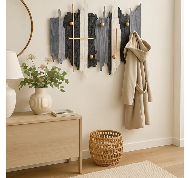 moebel-direkt-online Wandgarderobe black and white mix