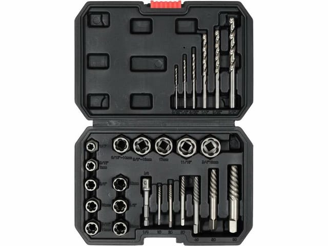 Yato Bit-Schraubendreher Ensemble extracteur de vis universel, (Universal Ausdreher-Set für Schrauben und Bolzen, 3/8" 26-teilig, Universal Ausdreher-Set für Schrauben und Bolzen, 3/8" 26-teilig)