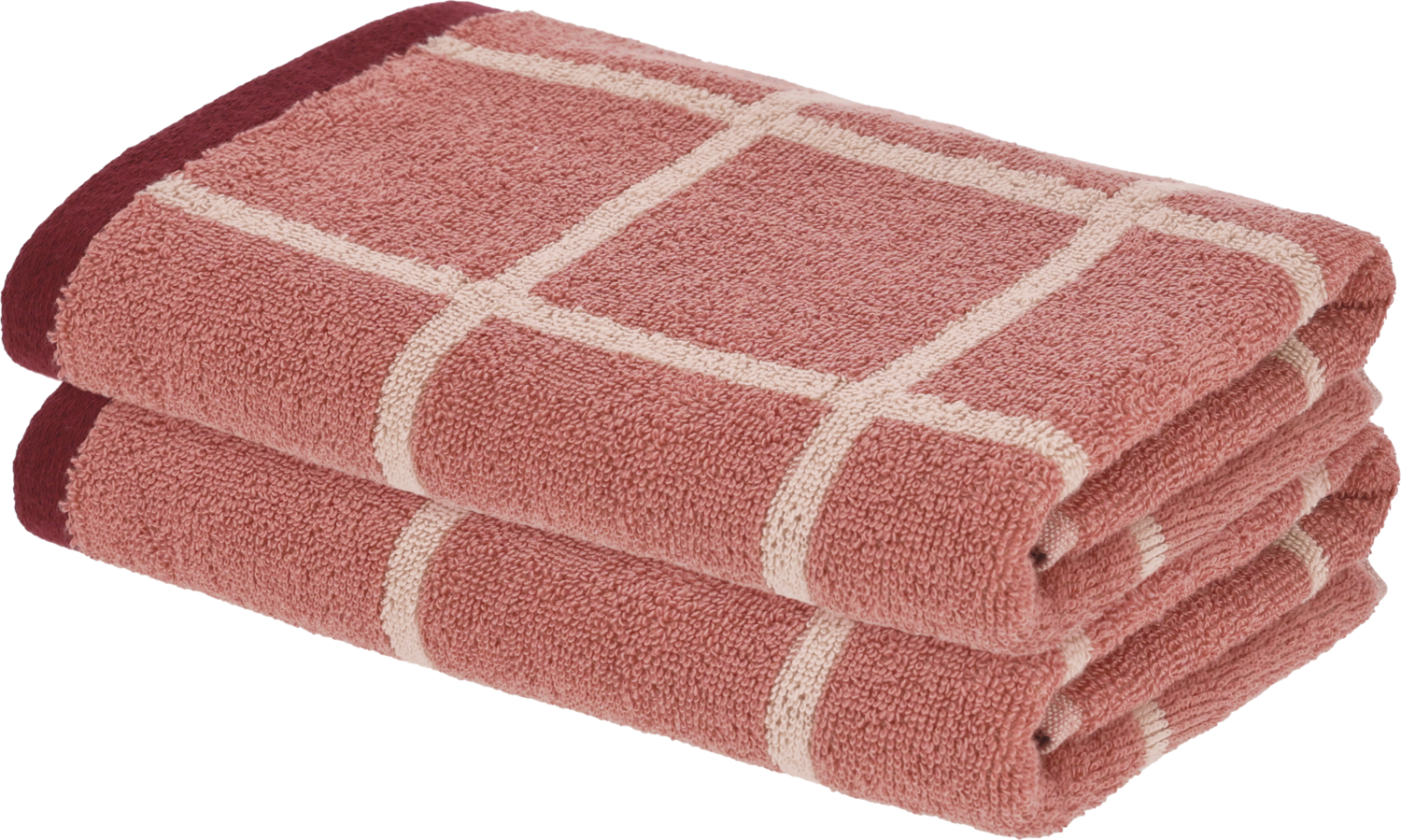 LIVARNO® Frottier-Handtücher, 2 Stück, 50 x 100 cm (Rosa)
