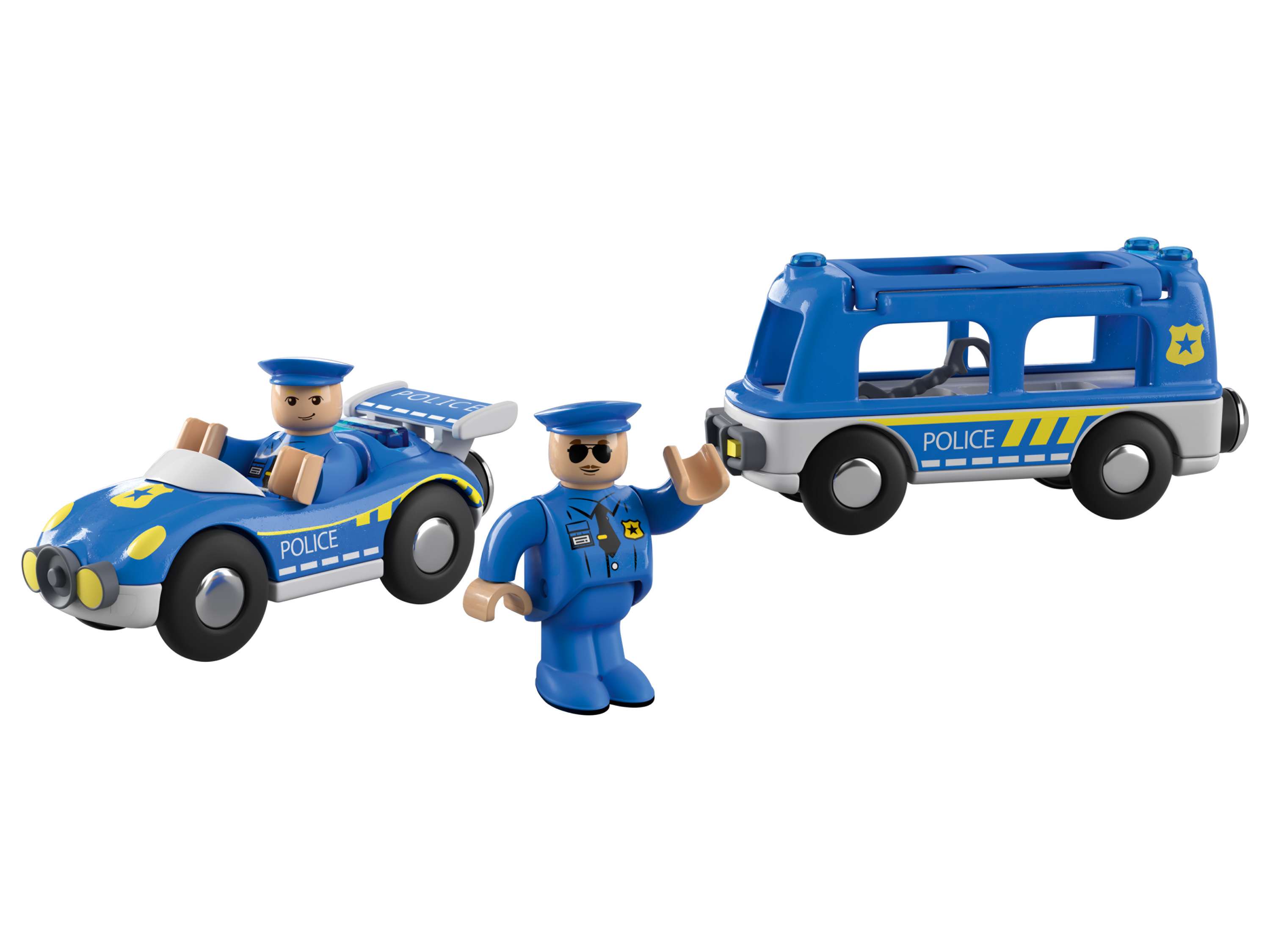 PLAYTIVE Fahrzeuge Bahnwelt Themensets (Polizeifahrzeuge)