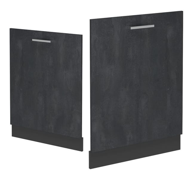 Vicco Frontblende R-Line, Schwarz Beton/Anthrazit, 60 cm ohne Arbeitsplatte (1 St)