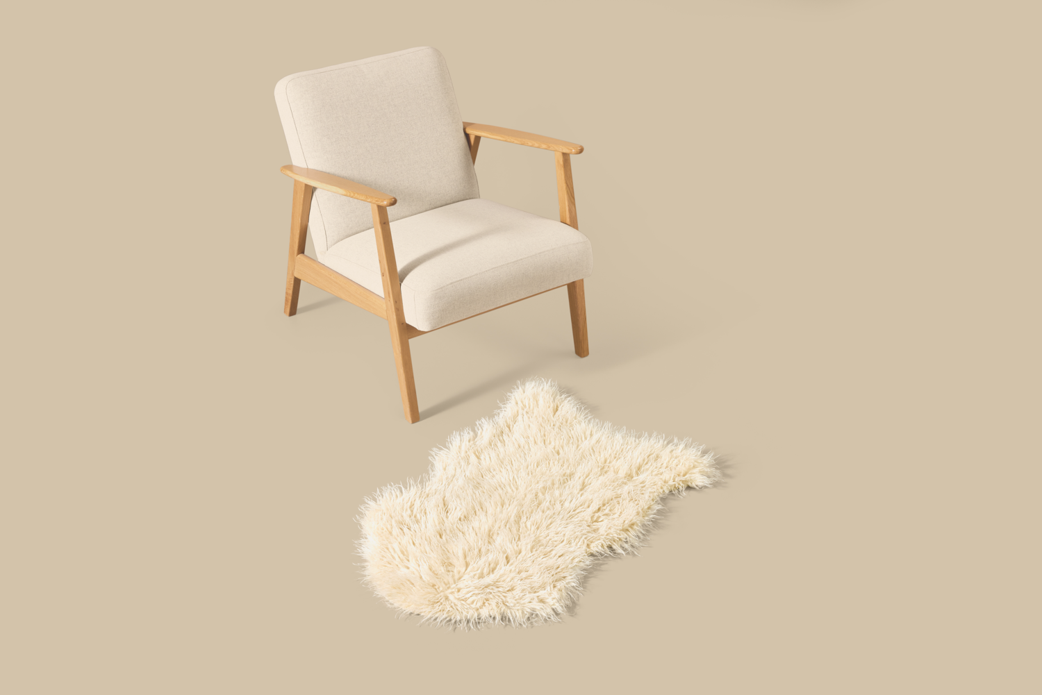 LIVARNO® Teppich Kunstfell 60x90cm (Beige) Bild 2
