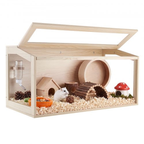 VEVOR Hamsterkäfig Nagerkäfig Nagarium Hamstergehege Holz 1018x518x510mm, 270°-Sichtfenster Nagersicherer mit Deckel Belüftung für Goldhamster Zwerghamster Meerschweinchen Rennmäuse