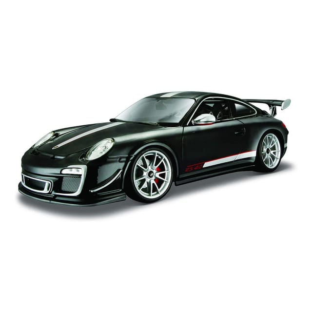 Bburago Modellauto Porsche 911 GT3 RS 4.0 (schwarz), Maßstab 1:18, Originalgetreue Innenausstattung