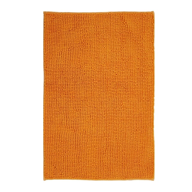NYVI Badematte NYVISpa Chenille - Badezimmerteppich - Rutschfest, Saugfähig, Schnell Trocknend, Fußbodenheizung geeignet, Waschbar, Weich Farbe:Orange;Größe:Badematte 70x120 cm
