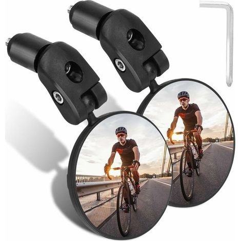 Sabir Fahrradspiegel, Konvexer Lenkerspiegel, 360° Verstellbarer Hochauflösender Fahrradrückspiegel Für Mountainbike Und Motorrad (2 Stück)