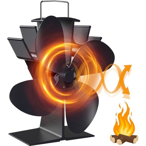 Sabir Kaminventilator, Holzofenventilator, Leiser Öko-kaminventilator Mit 4 Flügeln