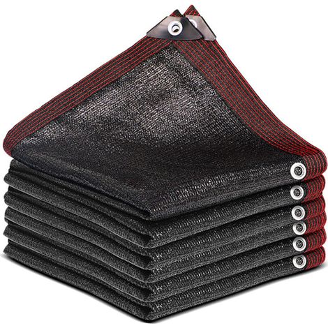 Sabir 1 Stück Schwarzes Schattierungsnetz, 8 Nadeln, 80% Schattierung, Verstärkt, Dick, Winddicht, Schattierungssegel, Gewächshausnetz Mit Ösen Für Pflanzenabdeckung/gewächshaus/garten/pergola (3 M X