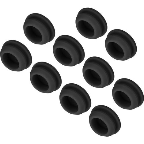 Sabir 10 Stück Silikon-abdeckstopfen Für Möbellöcher, 13 Mm Montagedurchmesser, Schwarz, Schmale Nutbreite 2 Mm, Runde Paneeldichtung Für Küchentrennwände, Dichtungsstopfen