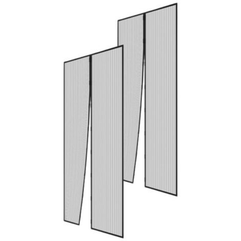 Sabir Set Mit 2 Magnetischen Moskitonetzen, H 210 Cm X B 100 Cm, Schwarz