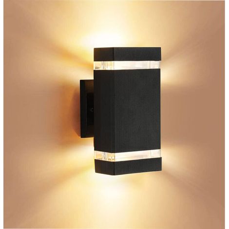 Sabir Led-wandleuchte Für Den Innen- Und Außenbereich, 12 W, Ip65 Wasserdicht, 3000 K Warmweiß, Schwarz, Ideal Für Garten, Flur, Terrasse Und Hof
