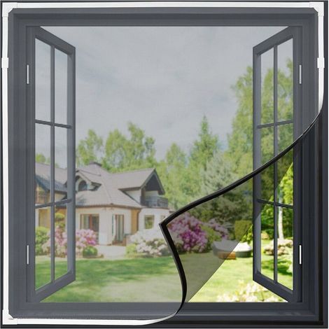 Sabir – Magnetisches Fenster-moskitonetz 100 X 140 Cm – Zuschneidbar Und Selbstklebend – Einfache Montage Ohne Bohren – Strapazierfähiges Polyestergewebe