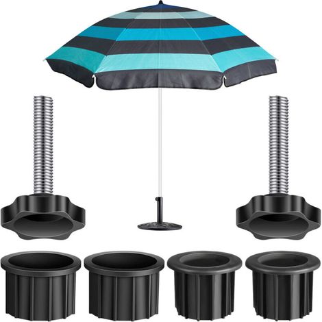 Sabir 2er-set Schirmständerteile Mit Schirmschrauben, Sonnenschirmschrauben, Rohrteilen Für Den Sonnenschirmfuß, Drahtspannknopf, Schwarz, Passend Für Stangen Mit 2,17 Zoll Durchmesser (schwarz)