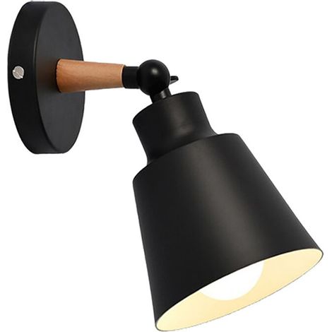Sabir Vintage Industrie-wandleuchten, E27 Metall-deckenleuchten, Verstellbare Retro-wandleuchte Für Den Innenbereich Für Schlafzimmer, Küche, Restaurant (ohne Schalter, Schwarz)