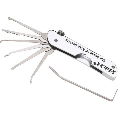 Sabir 7-in-1 Klapp-dietrichset Aus Edelstahl Mit Schlüsseln (10, 5, 1, 3, 3,7 Cm)