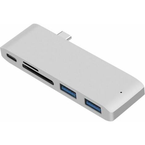 Sabir Macbook Usb-c Hub-adapter, Schlanker Aluminium-dockingadapter Für Thunderbolt 3 Und Usb-c, Silber
