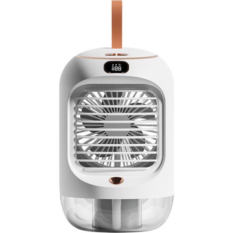 Sabir Tragbare Klimaanlage, 4-in-1 Mini-luftkühler Mit 3 Geschwindigkeitsstufen, Nachtlicht, 180°-oszillation, Wiederaufladbarer Luftbefeuchter Für Schlafzimmer, Büro, Camping Und Grillen