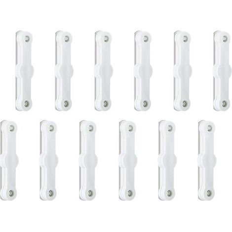 Sabir 12-teiliges Magnetisches Fliegengitter-befestigungsset, Fliegengitterclips Ohne Bohren, Selbstklebende Schlaufen Für Balkontüren Und Dachfenster - Ohne Magnete