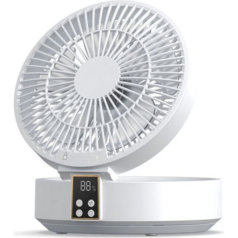 Sabir Ultra Leistungsstarker, Leiser Ventilator, Tragbarer Tischventilator, Usb-wiederaufladbarer Tischventilator, 1000-mah-akku, 120° Drehbarer Tischventilator Mit Led, Fernbedienung, 3 Geschwindigke