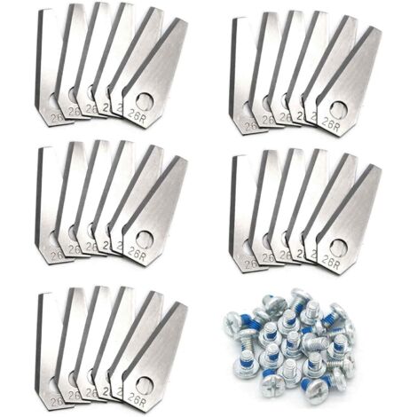 30 Pcs Lame Tondeuse Gazon, Lames Durables En Forme De Losange Pour Les Robot Tondeuse Bosch Indego, Avec Vis