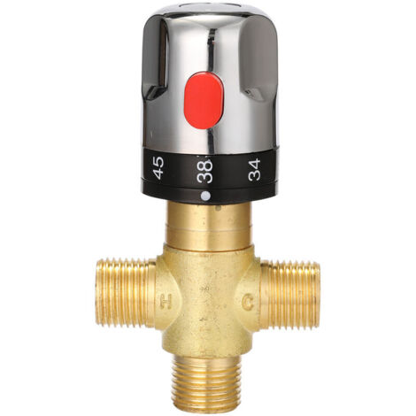 Mitigeur Thermostatique Réglable De Salle De Bains Mitigeur Deau En Laiton Vanne De Contrôle De Température De Mélange Deau Chaude/froide - Type 3