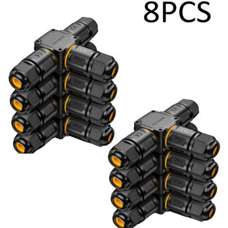 8 Pcs Connecteurs De Câbles Étanches Ip68 - Boîte De Jonction 3 Voies Connecteur Etanche 3 Fils - Raccordement Extérieur Du Jardin - Dérivation De Câble 6-11mm - Coffret Électrique Externe Étanche