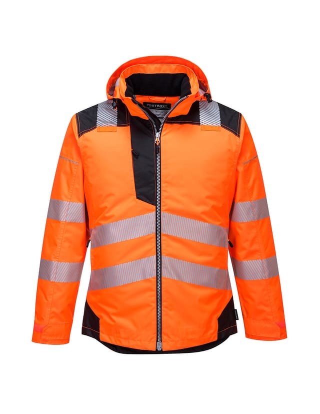Portwest Arbeitsjacke T400 - PW3 Warnschutz-Winterjacke mit Kapuze