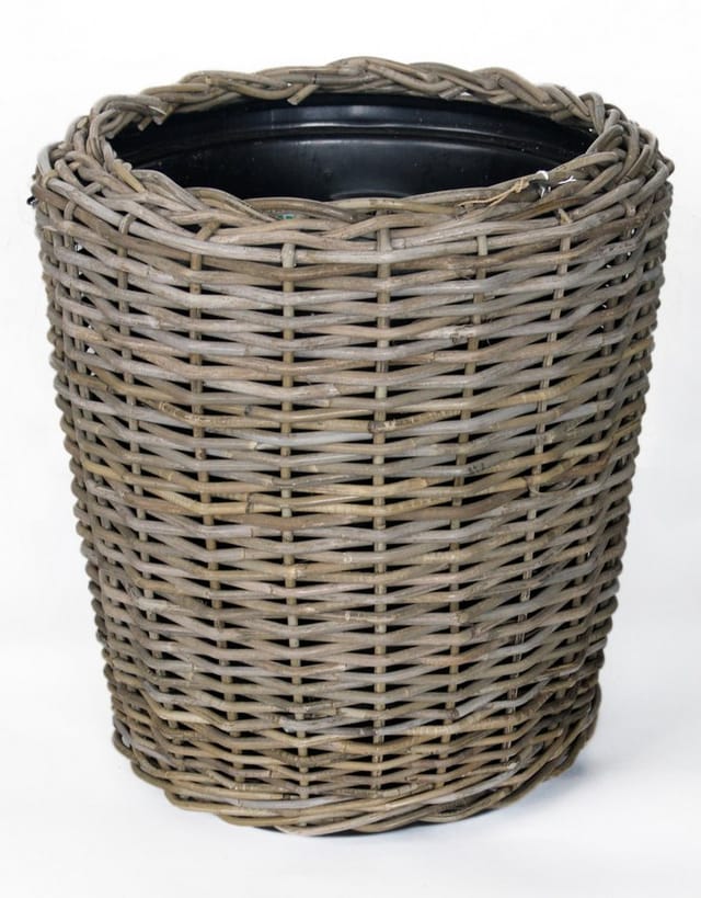 Van der Leeden Blumentopf Blumenkorb 50x52cm Weide Sylter Korb Drypot 40L (1 St), Indoor & Outdoor, Rattan, 40 L, Naturprodukt, incl. Kunststoffeimer