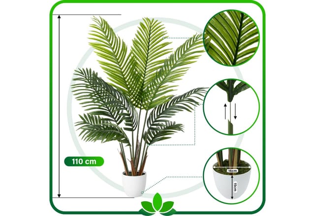 Kunstpalme Künstliche Areca Palme, Künstliche Palme, Kunstpalme mit Topf Areca Palme, PASCH, Höhe 110 cm