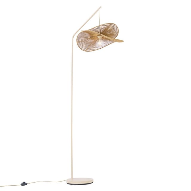 Qazqa Stehlampe Nest, ohne Leuchtmittel, E27, Beige, Art Deco, Stahl, 1-flammig