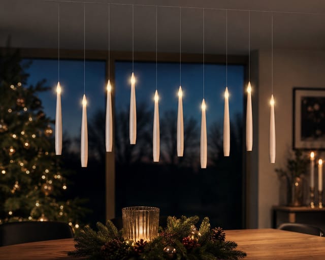 Lumineo LED-Christbaumkerzen Lumineo Floating Candles Weiß 10 LED 15 cm warm weiß batteriebetrieben, Indoor, Schwebe-Effekt, mit Fernbedienung