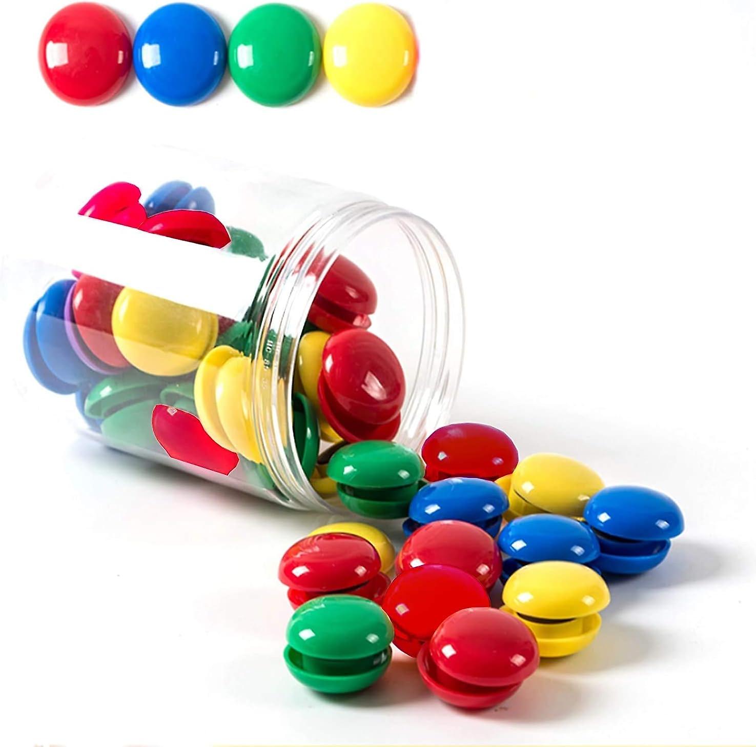 Packung Mit 80 Runden Kunststoffmagneten (20 Mm) Für Kühlschränke, Magnetknöpfe In 4 Farben Für Pinnwände Und Planung