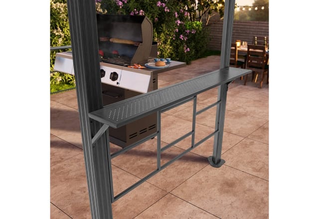 TOOLPORT Pavillon BBQ Grillpavillon, mit 0 Seitenteilen, mit 2 Seitenablagen