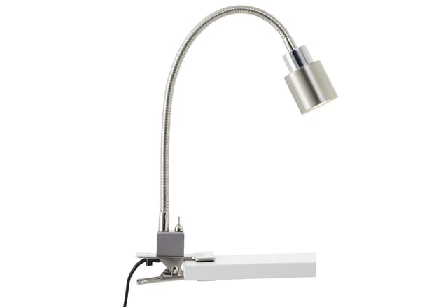 Lightbox Tischleuchte, LED wechselbar, Warmweiß, Flexible Klemmleuchte, 37 x 27cm, GU10, 3W, 300lm, 3000K, nickel/chrom
