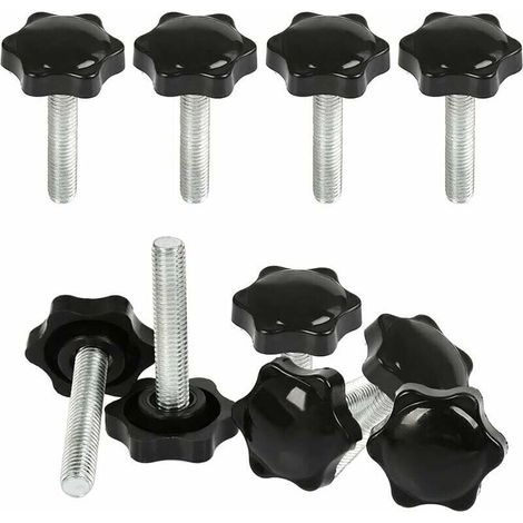 Sabir Packung Mit 10 Spannknöpfen, Rändelkopfschrauben M8 X 40 Mm, Gewindegriff, Sternmuttern, M8 Gewindespannbolzen Mit Muttern, Gewindespannknöpfe Mit Griffen