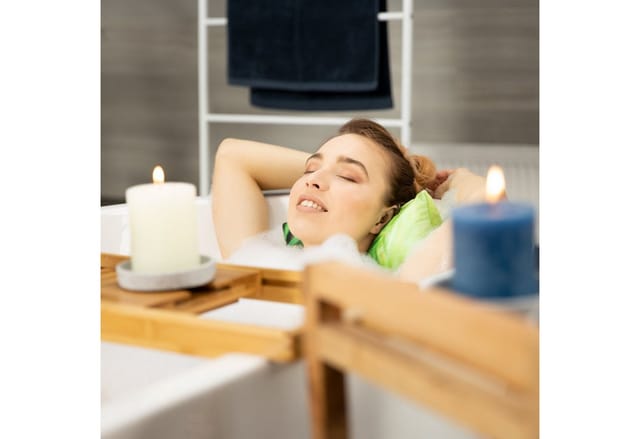 relaxdays Badewannenablage aus Bambus