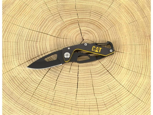 CATERPILLAR Taschenmesser Taschenmesser, Klappmesser mit 5,4cm Drop-Point-Klinge und Gürtelclip, (1 St), Drop Point Klinge, Daumenlrille, Gürtelclip, Karabinerclip