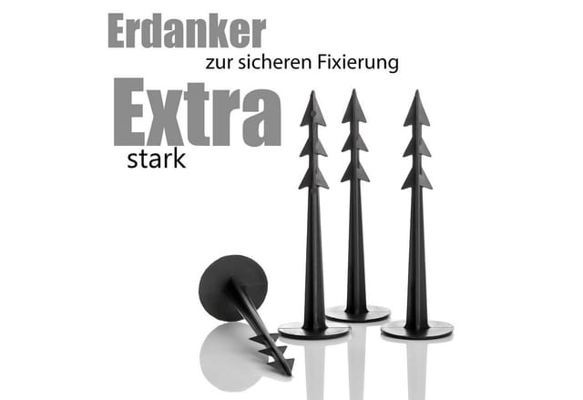 BigDean Erdnagel Erdanker Bodenanker für Gartenvlies 12,5cm Erdnägel Erdhaken, Set, 200-St., Erdnägel, 3 Widerhaken, Lange Erdnägel, UV-Beständig