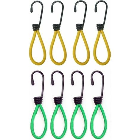 Elastische Spanner Mit Haken, Mini-spanner, 8 Stück, Gelb Und Grün, Geeignet Zum Verladen, Campen, Für Planen Usw.