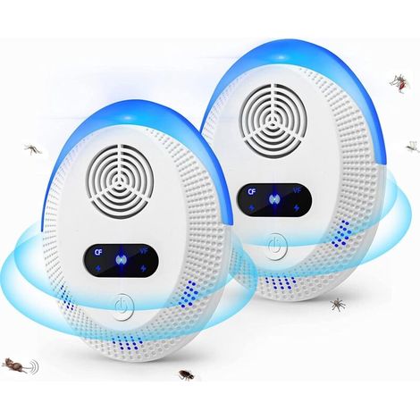 Sabir Ultraschall-mückenabwehrgerät, Fliegenabwehrgerät, Elektrisches Insektenabwehrgerät Für Den Innenbereich – Gegen Ameisen, Mäuse, Ratten, Spinnen Und Kakerlaken – 2er-pack