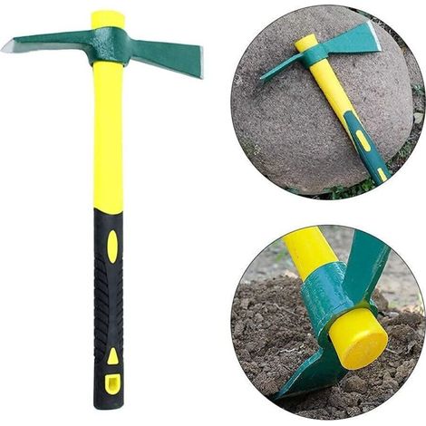 Sabir Mini-stahlhacke 38,5 Cm, Rutschfester Fiberglasgriff, Gartengerät Für Unwegsames Gelände