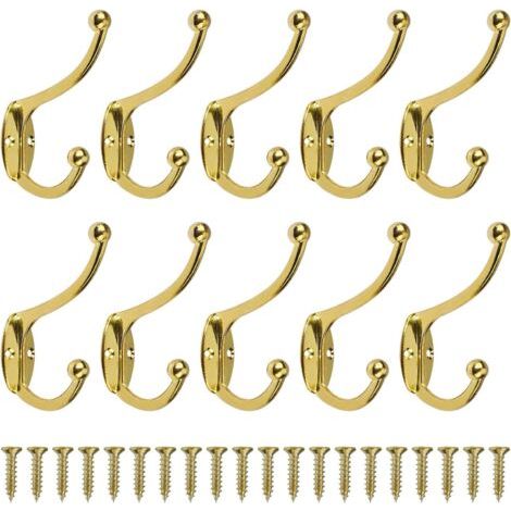 Sabir Retro-garderobenhaken, Vintage-wandhaken Aus Metall Für Bad, Küche, Schlafzimmer, Flur, 10 Stück, Gold