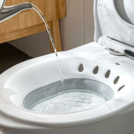 Sabir Faltbares Sitzbad Für Toilettensitz, Sitzbadbecken Für Schwangere, Hämorrhoiden, Passend Für Universal-toiletten Und Toilettenstühle, Grau