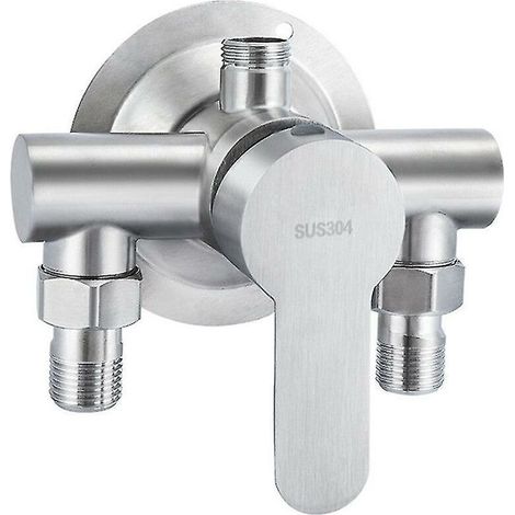 Sabir 1 Stück 304 Edelstahl Aufputz-warm- Und Kaltwasser-duscharmatur Mit Warmwasserbereiter, Badezimmerarmatur, Aufputz-dreieckige Edelstahl-duscharmatur.