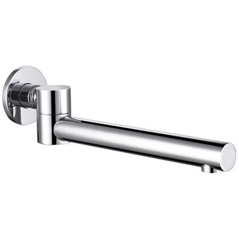 Sabir 180° Drehbarer Badewannenauslauf, Messing, Klappbare Runde Brause, Wandmontage, G1/2, Chrom